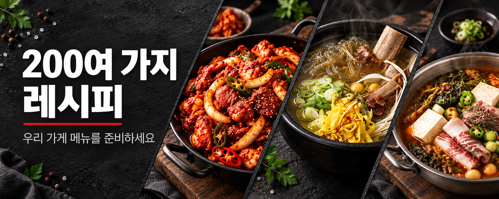 200여 가지 레시피 — 우리 가게 메뉴를 준비하세요
